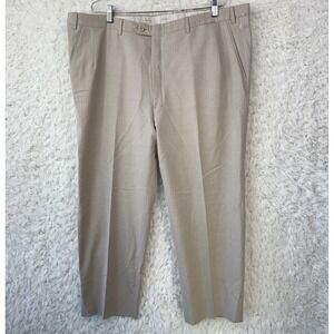 Brioni Dress Pants Mens 42x26 Tan Wool Silk Blend Italy Luxury Professional